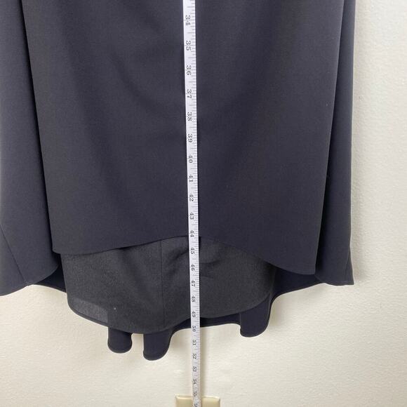 Halston Cutout Crepe Dress Size 8 Black Midi Sleeveless Classic LBD Designer - Picture 14 of 14